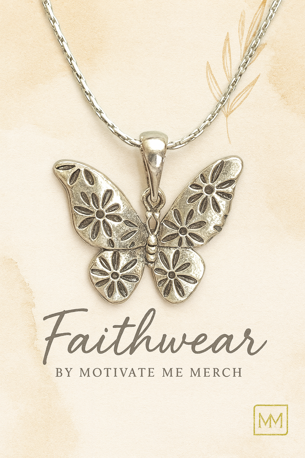 Silver Butterfly Necklace – Faithwear by Motivate Me Merch