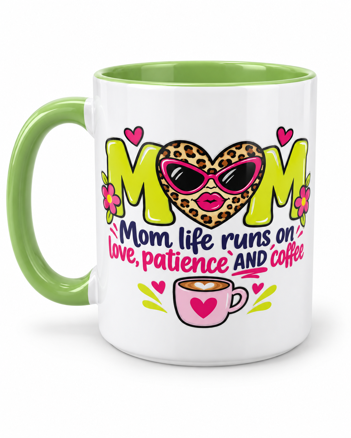 Mom Life Runs on Love, Patience & Coffee Mug