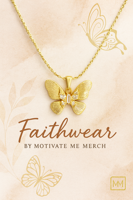 Gold Butterfly Necklace – Faithwear by Motivate Me Merch