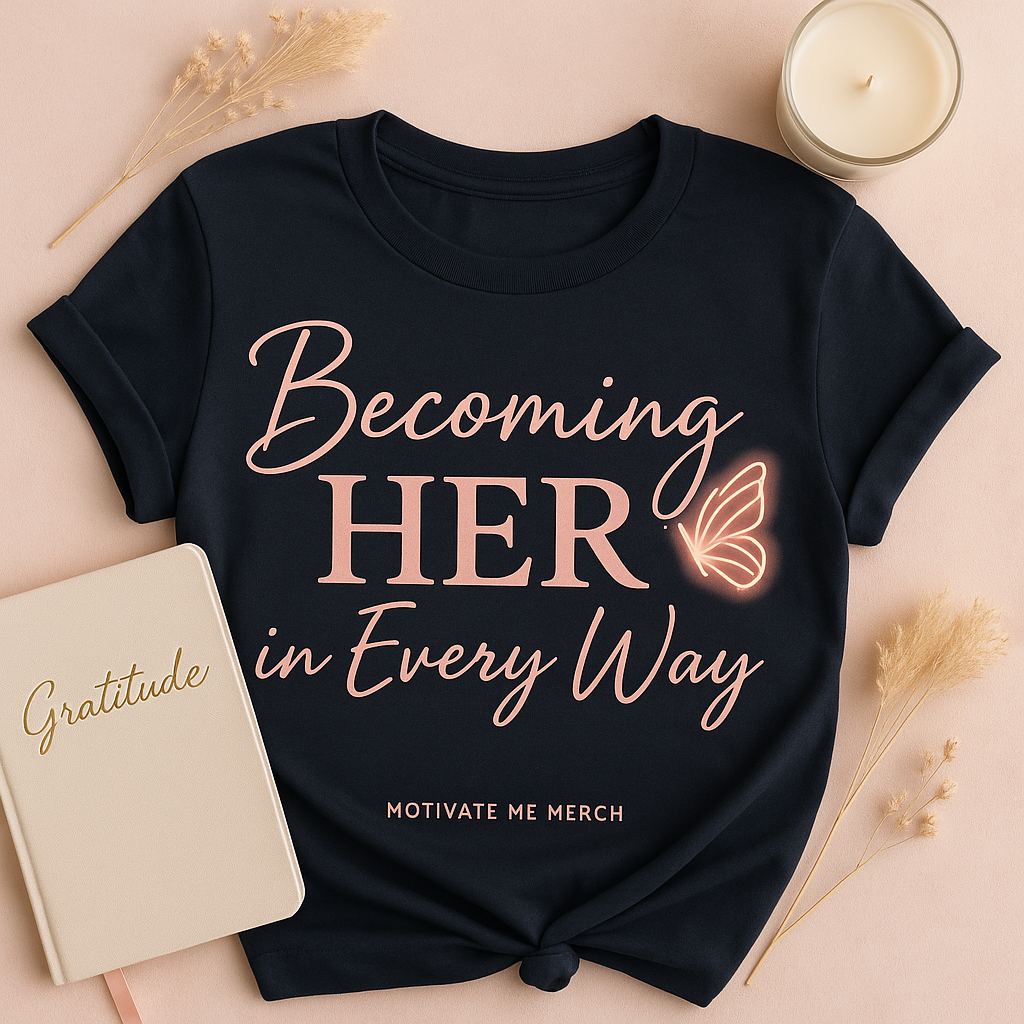 Becoming HER in Every Way Tee-Healed, Empowered, Restored