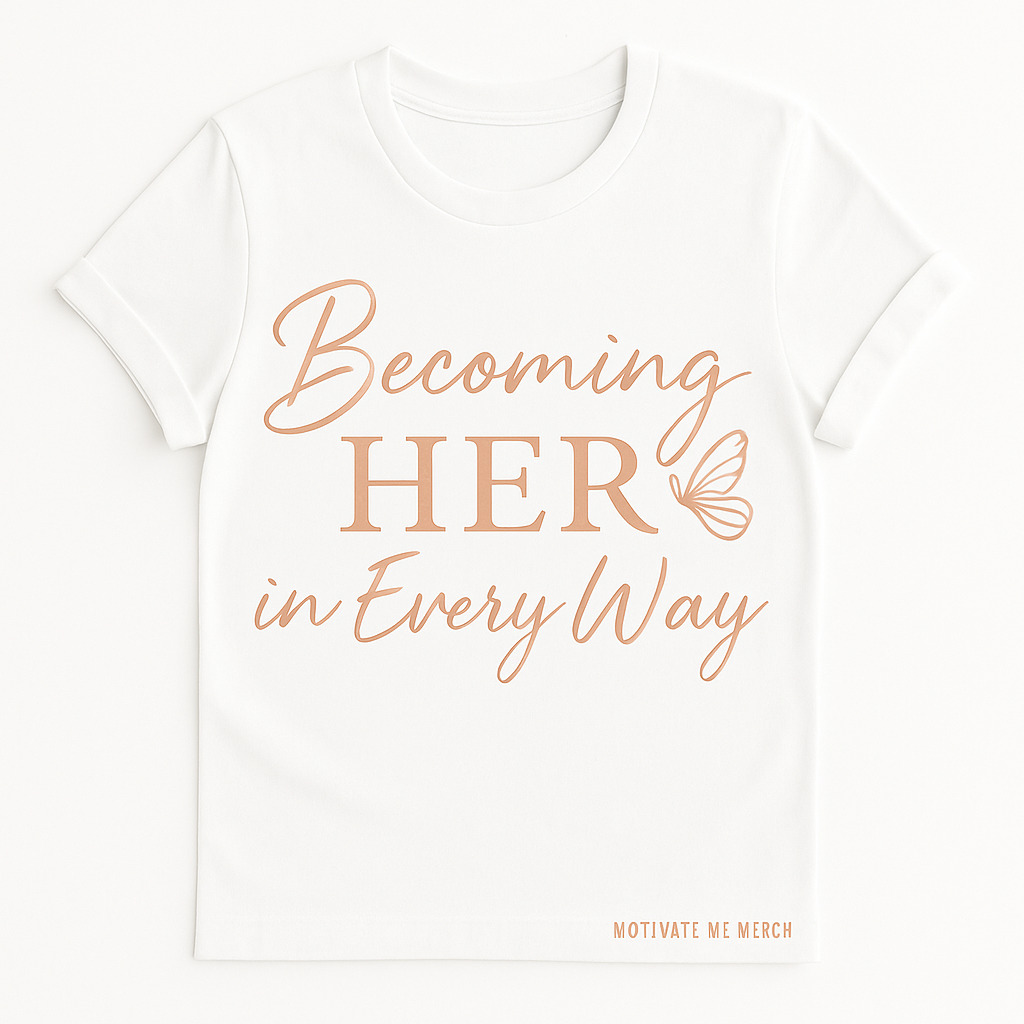 Becoming HER in Every Way Tee-Healed, Empowered, Restored