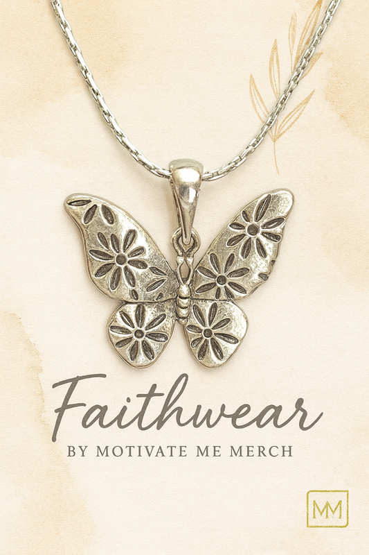 Silver Butterfly Necklace – Faithwear by Motivate Me Merch